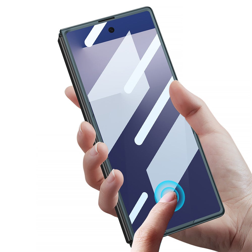 GKK For Samsung Galaxy Z Fold7 5G Case Kickstand Slim PC Phone Cover with Screen Protector - Silver