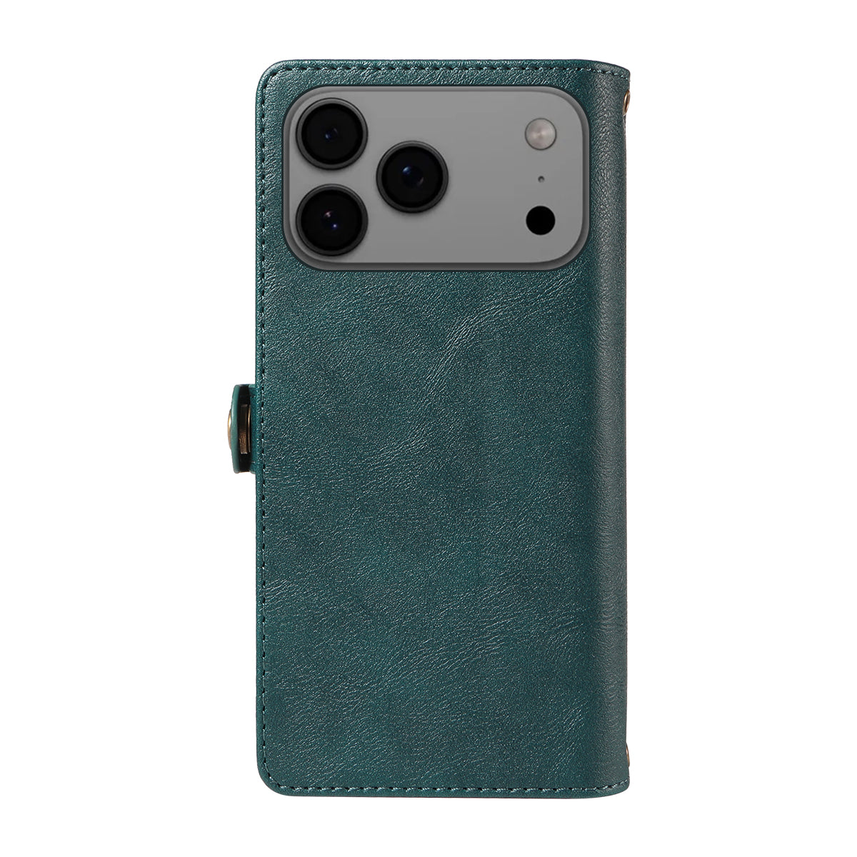 For iPhone 17 Pro Max Case YIKATU YK-008 Zipper Wallet Leather Phone Cover with Shoulder Strap - Green