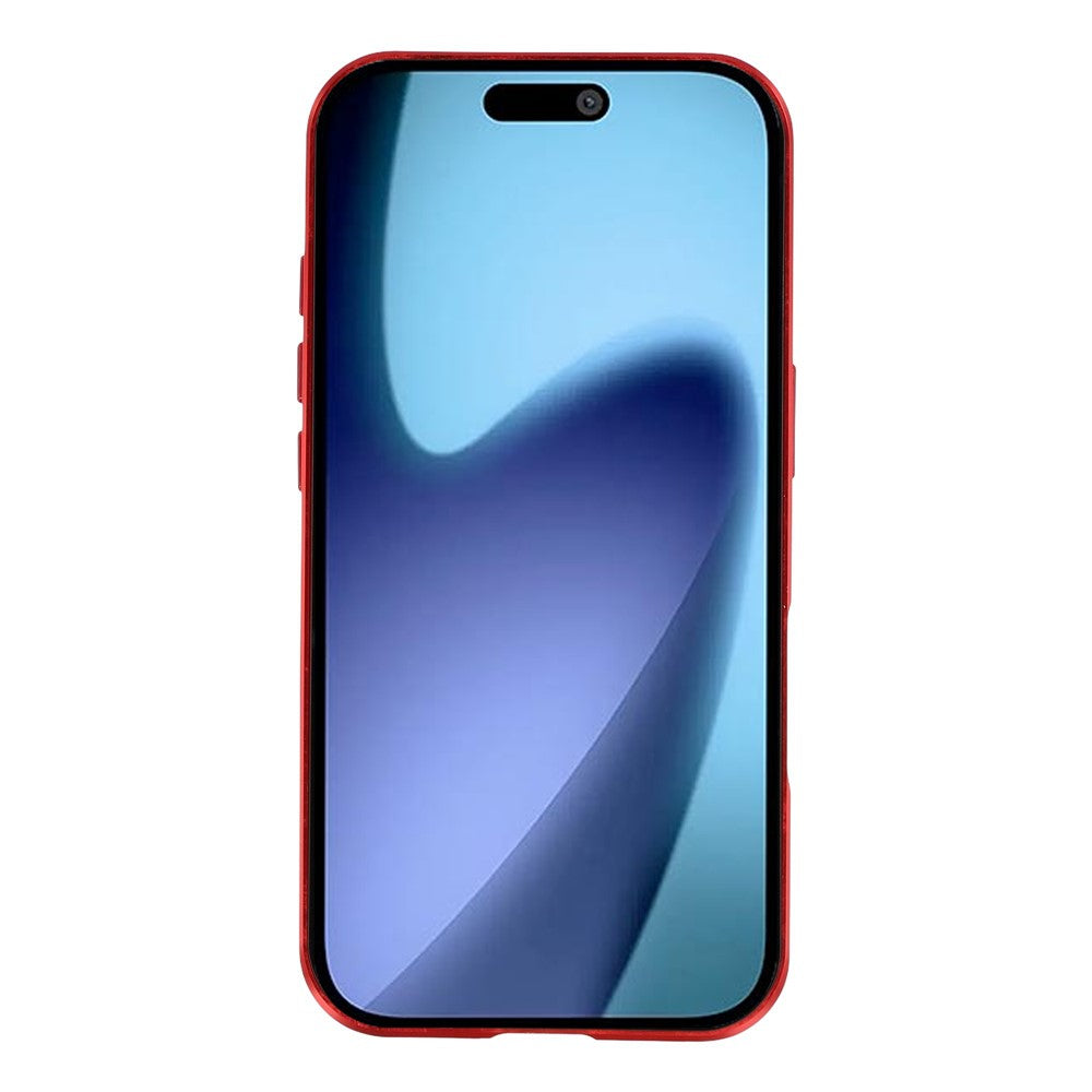 For iPhone 17 Pro Max Case Double-Sided Tempered Glass Magnetic Clear Phone Cover - Red