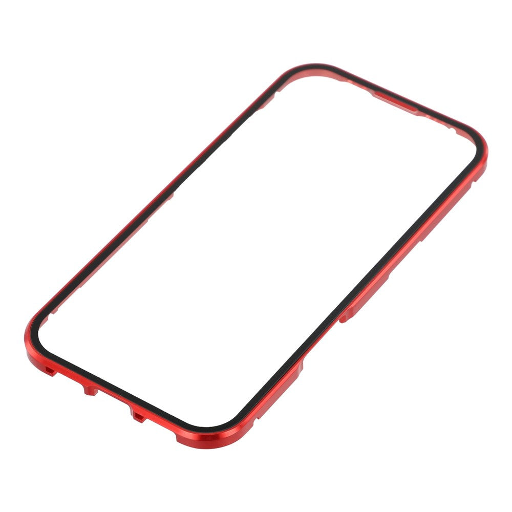 For iPhone 17 Pro Max Case Double-Sided Tempered Glass Magnetic Clear Phone Cover - Red