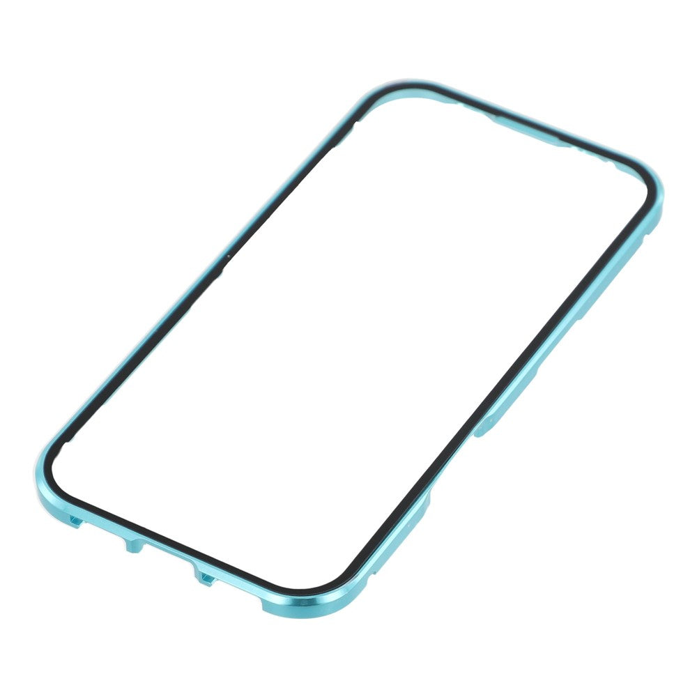 For iPhone 17 Pro Max Case Double-Sided Tempered Glass Magnetic Clear Phone Cover - Blue