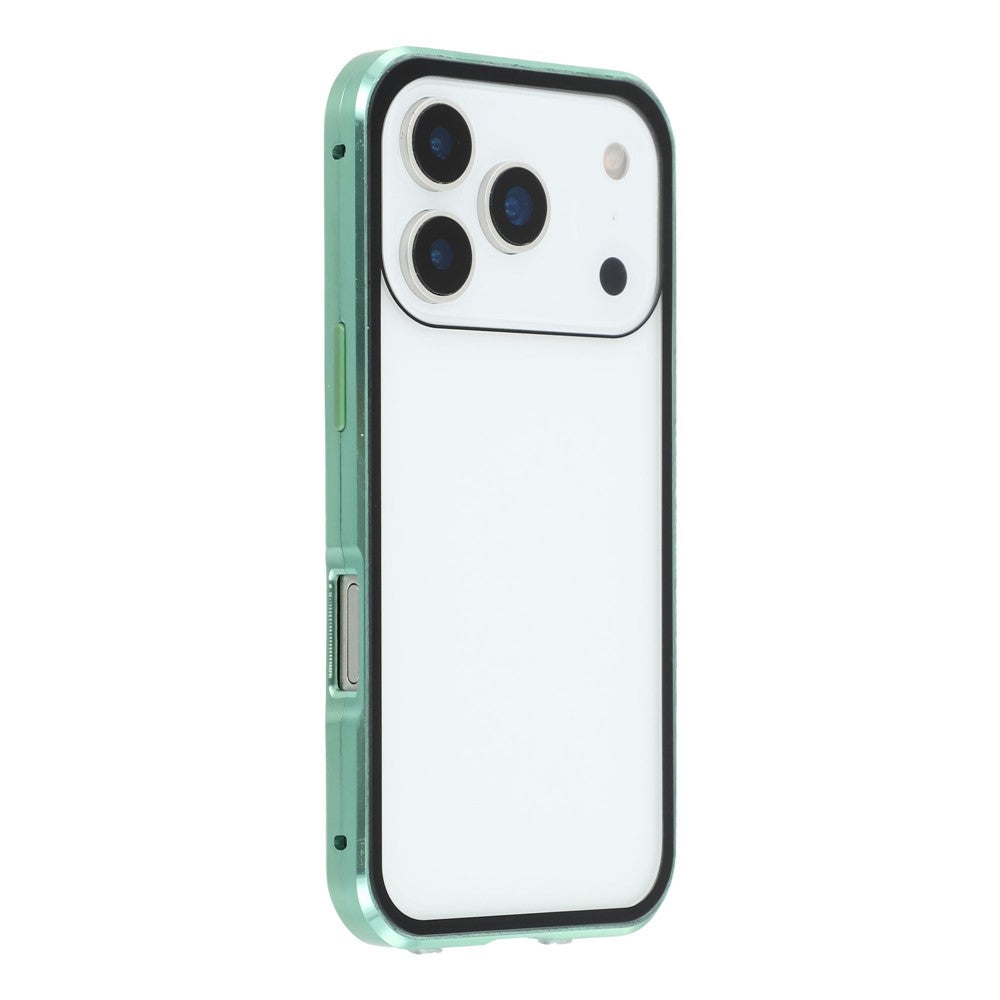 For iPhone 17 Pro Max Case Double-Sided Tempered Glass Magnetic Clear Phone Cover - Green