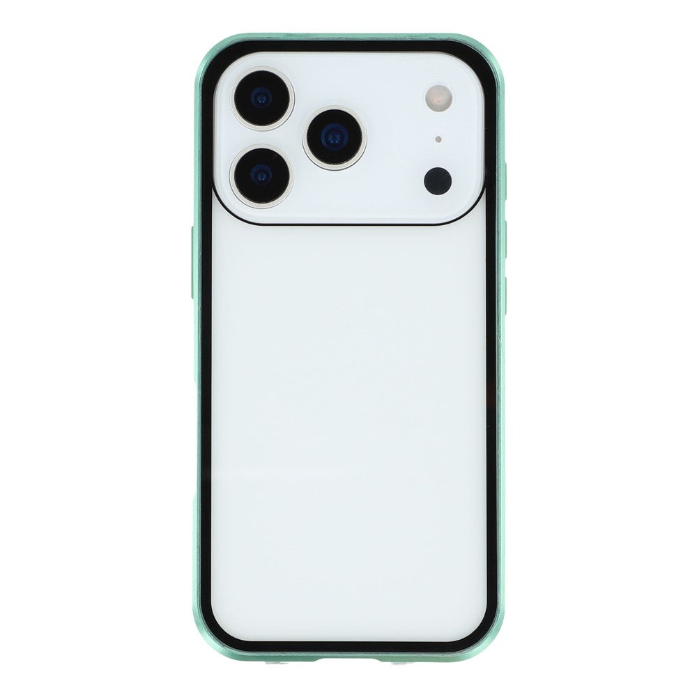 For iPhone 17 Pro Max Case Double-Sided Tempered Glass Magnetic Clear Phone Cover - Green