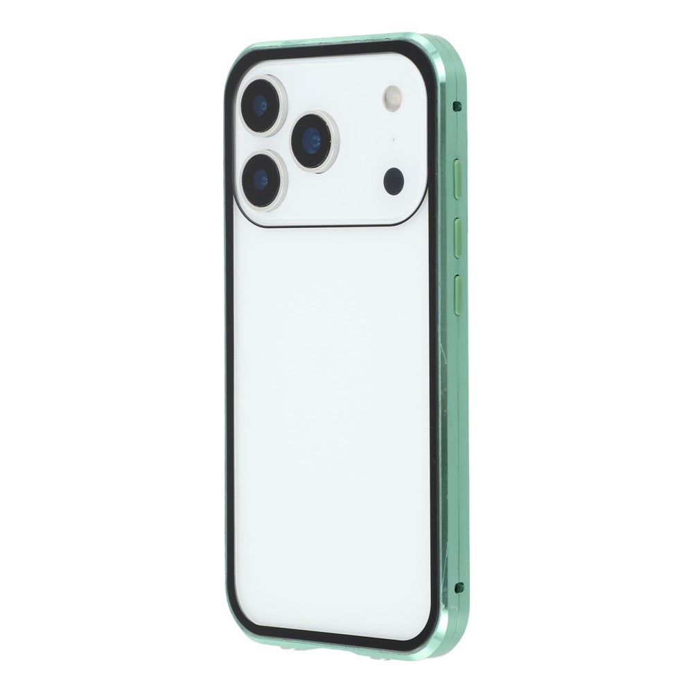 For iPhone 17 Pro Max Case Double-Sided Tempered Glass Magnetic Clear Phone Cover - Green
