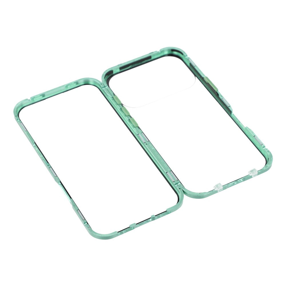 For iPhone 17 Pro Max Case Double-Sided Tempered Glass Magnetic Clear Phone Cover - Green