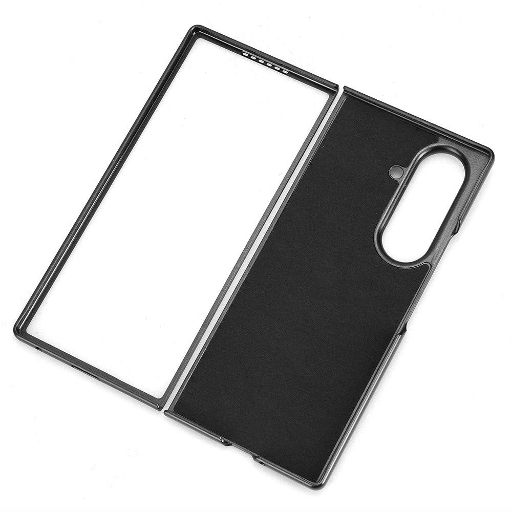 For Samsung Galaxy Z Fold7 5G Case Carbon Fiber Texture Shockproof PU + PC Phone Cover - Black