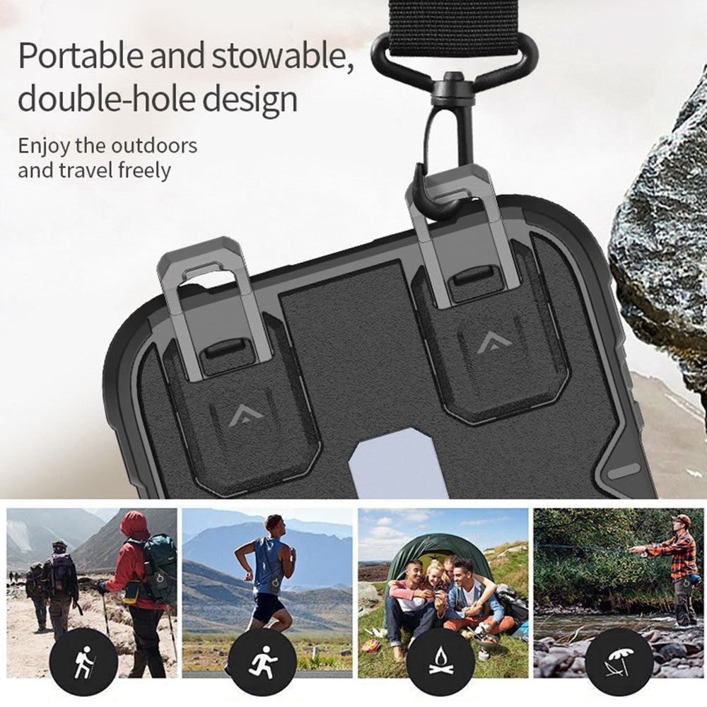 For iPhone 17 Pro Max Case Compatible with MagSafe PC + TPU Kickstand Phone Cover with Lanyard - Black