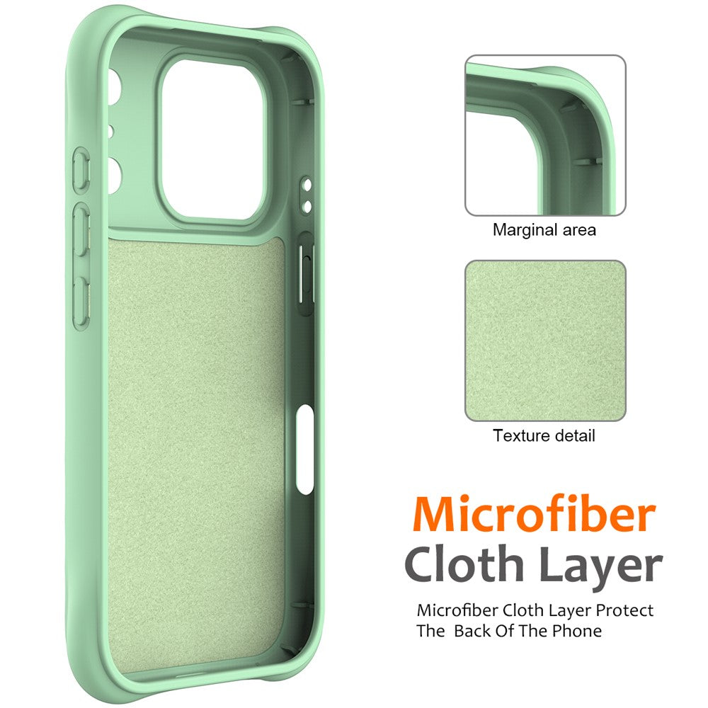 For iPhone 17 Pro Max Case Compatible with MagSafe Ripple Texture Liquid Silicone Protective Cover with Strap - Green