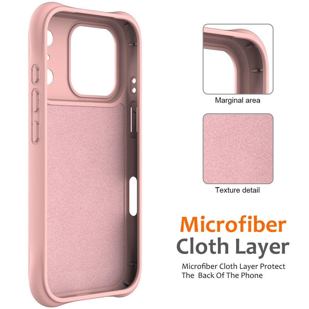 For iPhone 17 Pro Max Case Compatible with MagSafe Ripple Texture Liquid Silicone Protective Cover with Strap - Pink