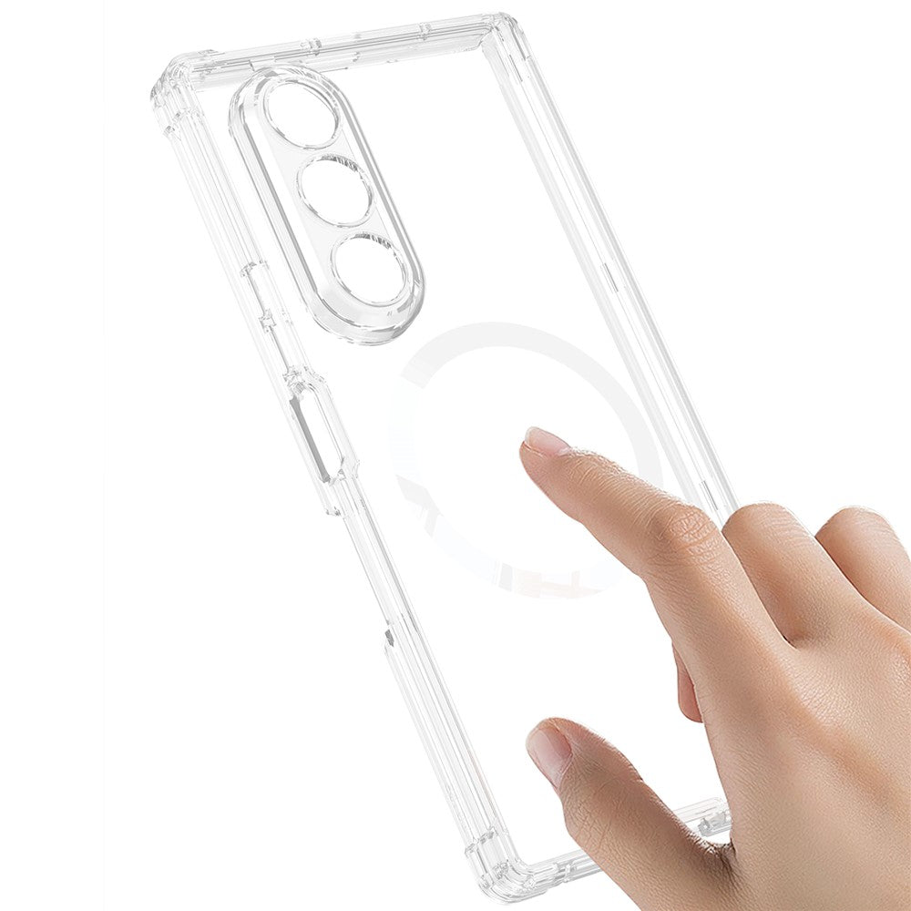 GKK For Samsung Galaxy Z Fold7 5G Magnetic Case Airbag Drop Proof TPU + PC Phone Back Cover Anti-Yellow - Transparent