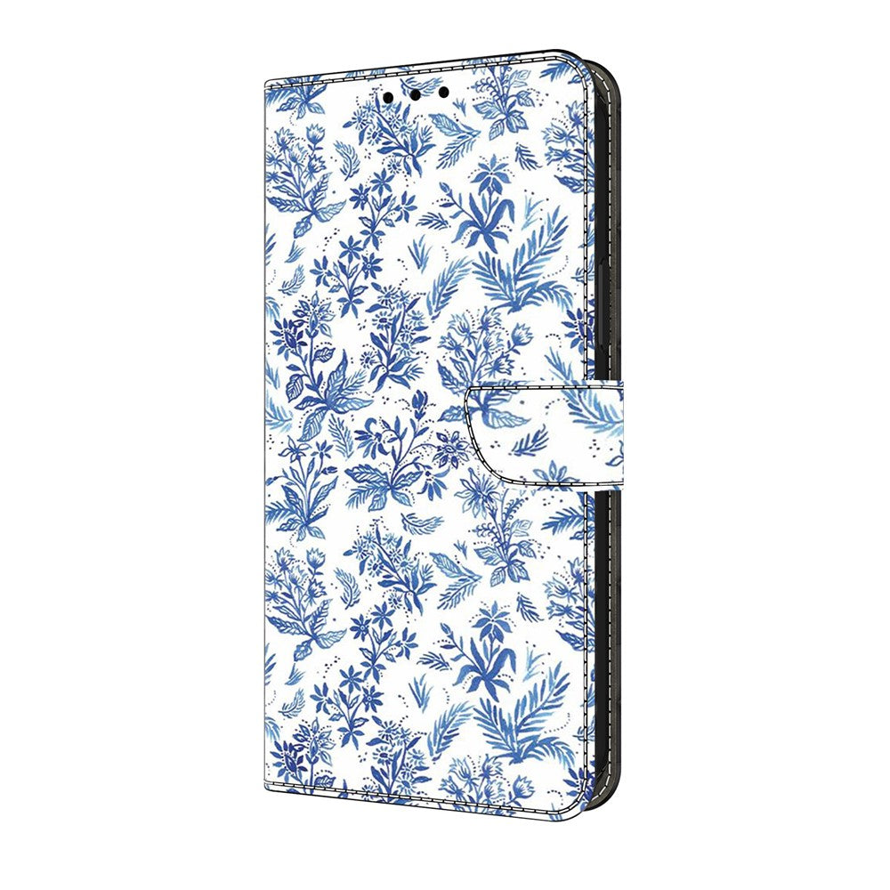 For iPhone 17 Pro Max Wallet Case Pattern Printing PU Leather Flip Stand Phone Cover - Flower Field