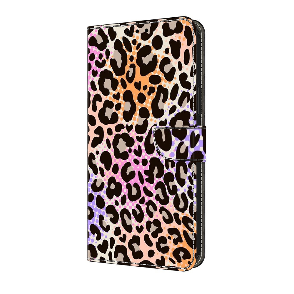 For iPhone 17 Pro Max Wallet Case Pattern Printing PU Leather Flip Stand Phone Cover - Spotted Leopard Print