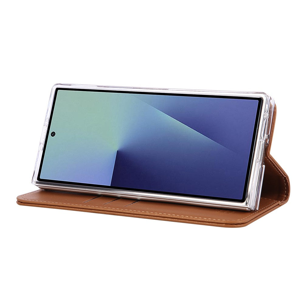 ABEEL For Samsung Galaxy Z Fold7 5G Phone Case RFID Blocking Leather Flip Cover - Brown