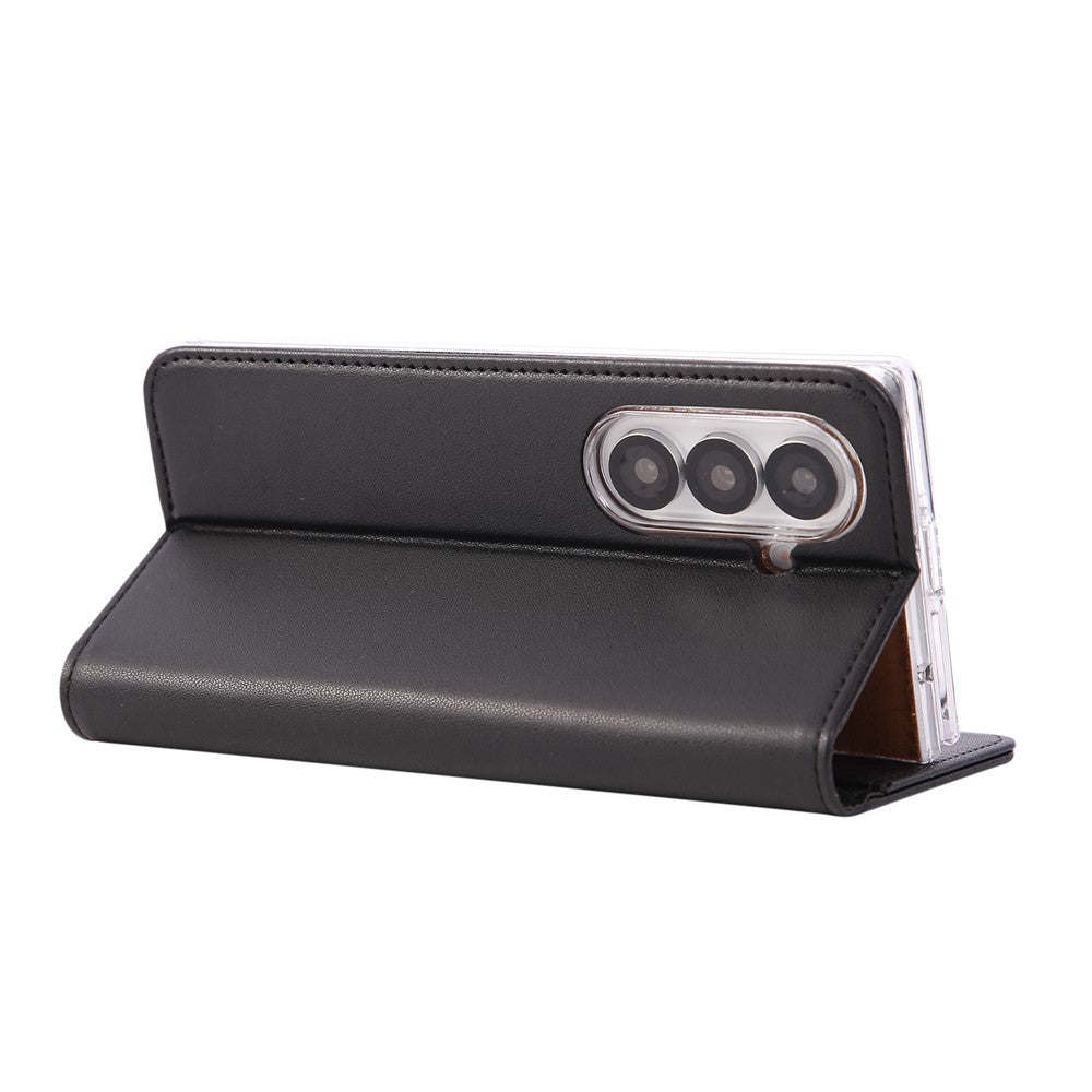 ABEEL For Samsung Galaxy Z Fold7 5G Phone Case RFID Blocking Leather Flip Cover - Black