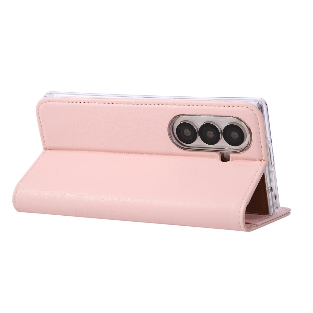 ABEEL For Samsung Galaxy Z Fold7 5G Phone Case RFID Blocking Leather Flip Cover - Pink