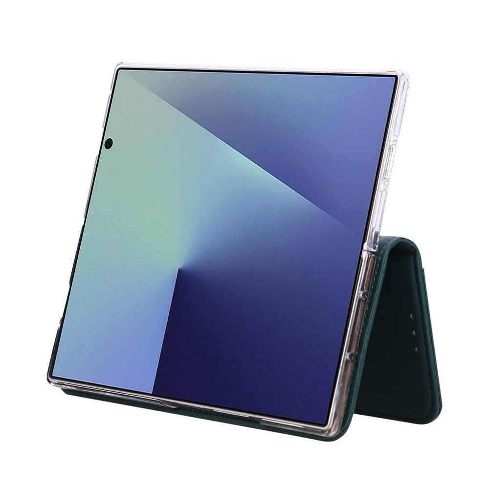 ABEEL For Samsung Galaxy Z Fold7 5G Phone Case RFID Blocking Leather Flip Cover - Green