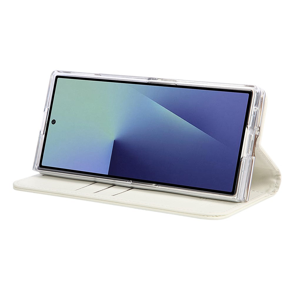 ABEEL For Samsung Galaxy Z Fold7 5G Phone Case RFID Blocking Leather Flip Cover - White
