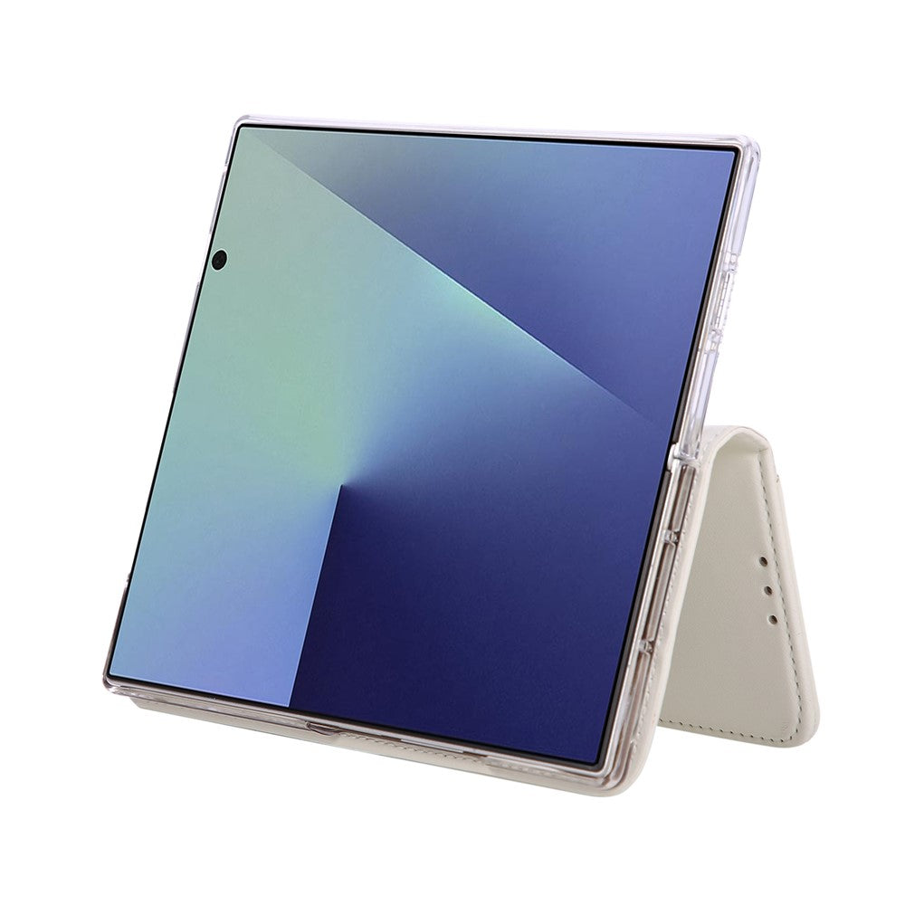 ABEEL For Samsung Galaxy Z Fold7 5G Phone Case RFID Blocking Leather Flip Cover - White