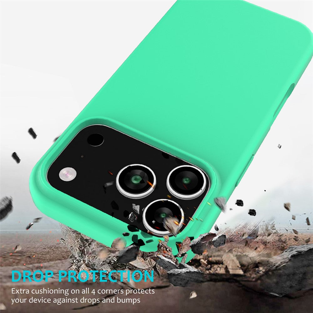 For iPhone 17 Pro Max Case Drop Proof Liquid Silicone Soft Lining Back Phone Cover - Green