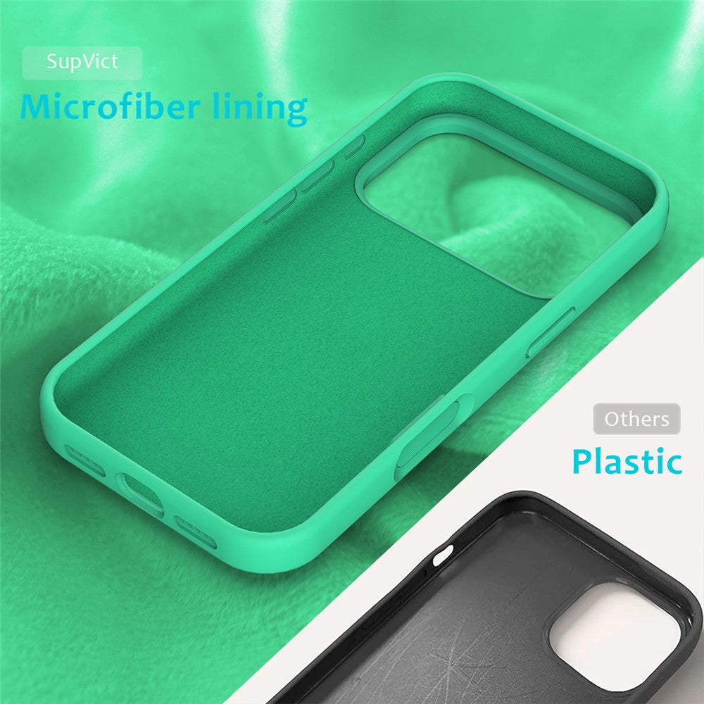 For iPhone 17 Pro Max Case Drop Proof Liquid Silicone Soft Lining Back Phone Cover - Green