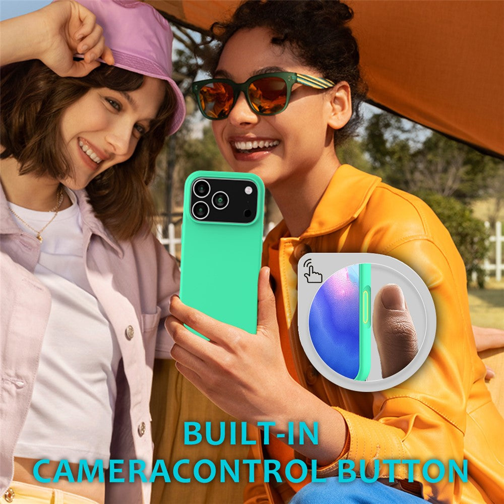 For iPhone 17 Pro Max Case Drop Proof Liquid Silicone Soft Lining Back Phone Cover - Green