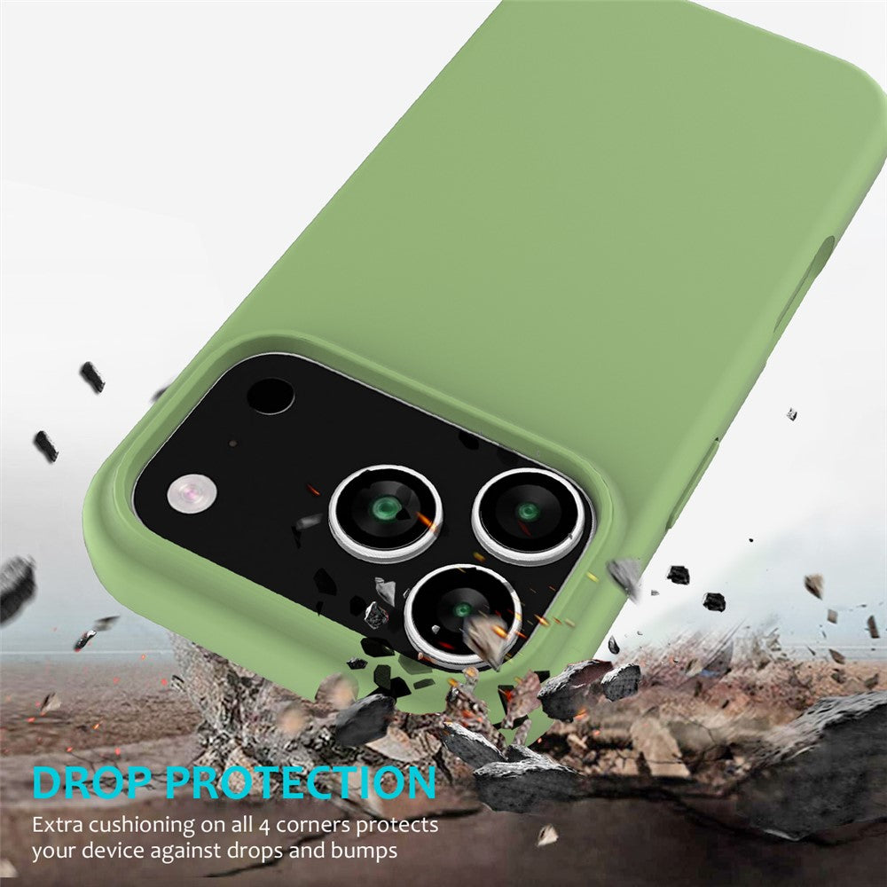 For iPhone 17 Pro Max Case Drop Proof Liquid Silicone Soft Lining Back Phone Cover - Mint Green