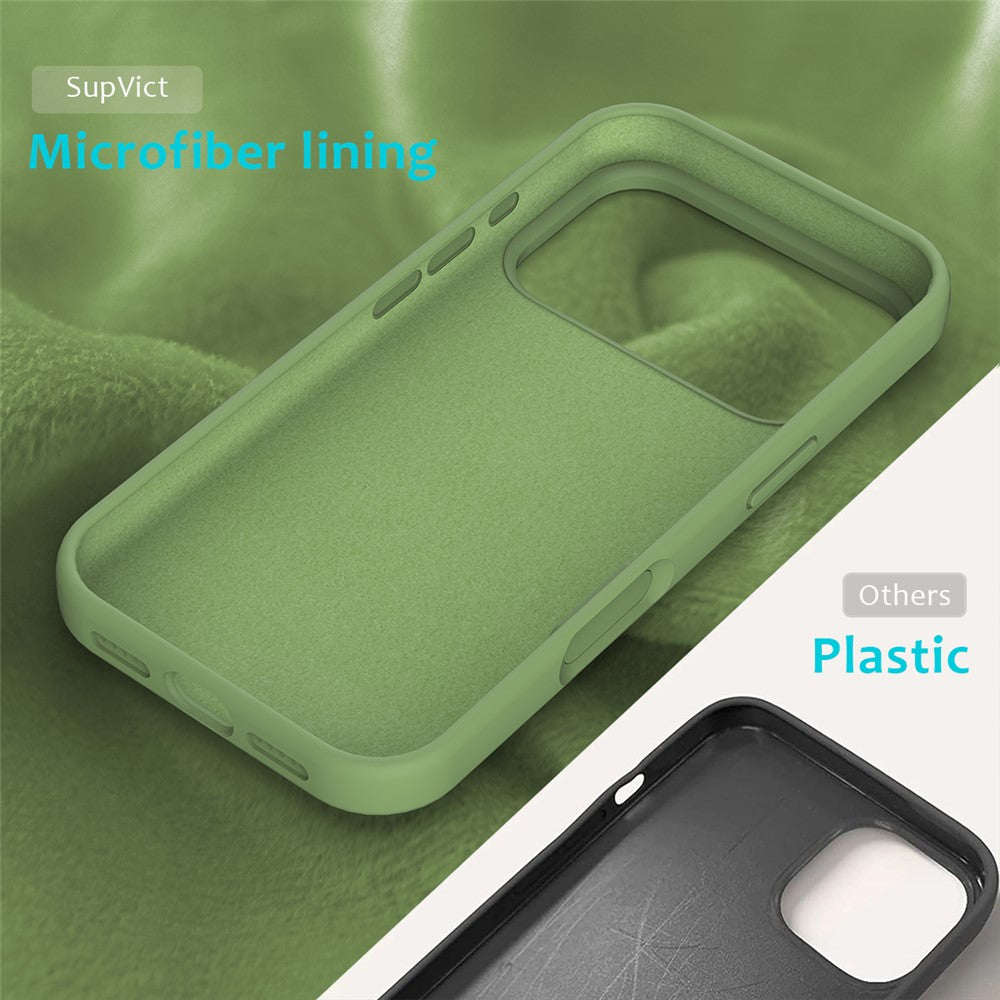 For iPhone 17 Pro Max Case Drop Proof Liquid Silicone Soft Lining Back Phone Cover - Mint Green