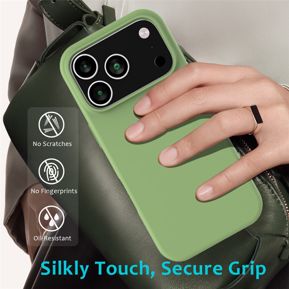 For iPhone 17 Pro Max Case Drop Proof Liquid Silicone Soft Lining Back Phone Cover - Mint Green
