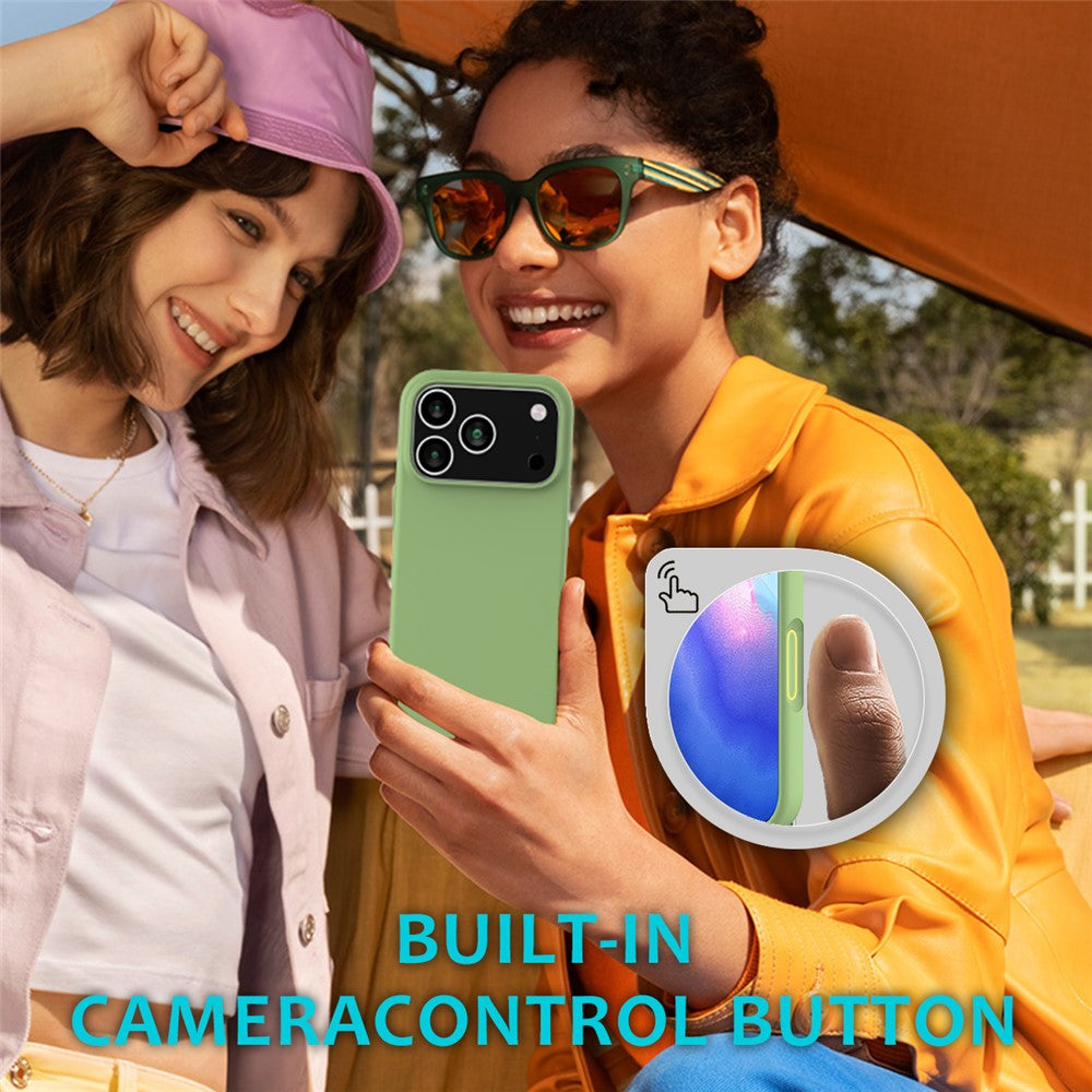 For iPhone 17 Pro Max Case Drop Proof Liquid Silicone Soft Lining Back Phone Cover - Mint Green