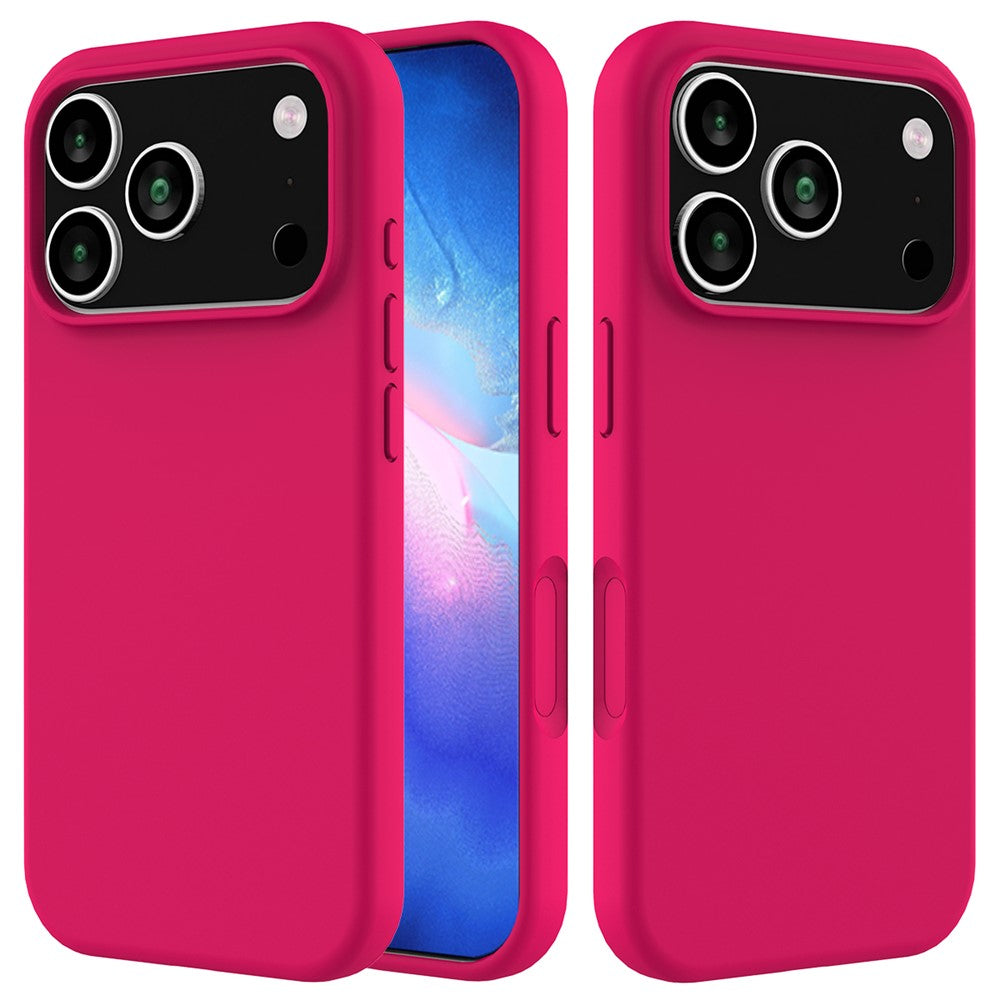 For iPhone 17 Pro Max Case Drop Proof Liquid Silicone Soft Lining Back Phone Cover - Rose