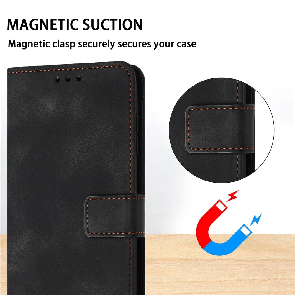 For iPhone 17 Pro Max Case Solid Color Leather Wallet Protective Phone Cover - Black