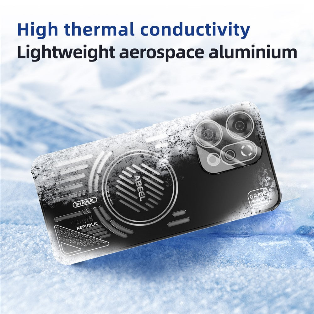 ABEEL For Oppo Reno14 Pro 5G (Global) Magnetic Case Aluminium Alloy + PC + TPU Hollow Heat Dissipation Phone Cover - Blue