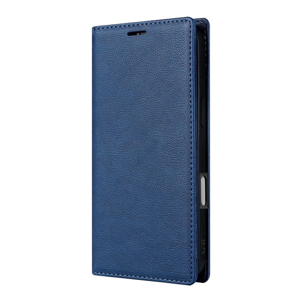 For iPhone 17 Pro Max Wallet Case Magnetic Closure PU Leather Phone Cover - Blue