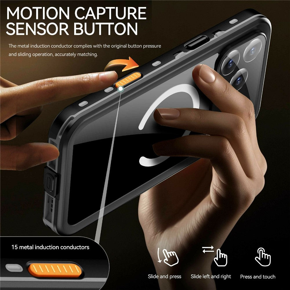 REDPEPPER Dot+ Series For iPhone 17 Pro Max Cellphone Case Compatible with MagSafe IP68 Waterproof Clear Back Phone Cover - Black