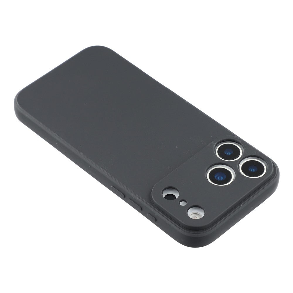 For iPhone 17 Pro Max Case Precise Cutouts Straight Edge TPU Shockproof Phone Cover - Black