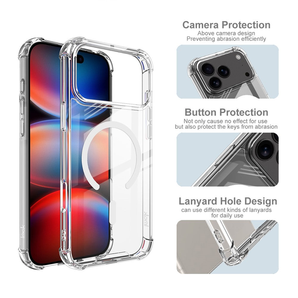 IMAK For iPhone 17 Pro Max Case Compatible with MagSafe Shockproof PC TPU Clear Phone Cover