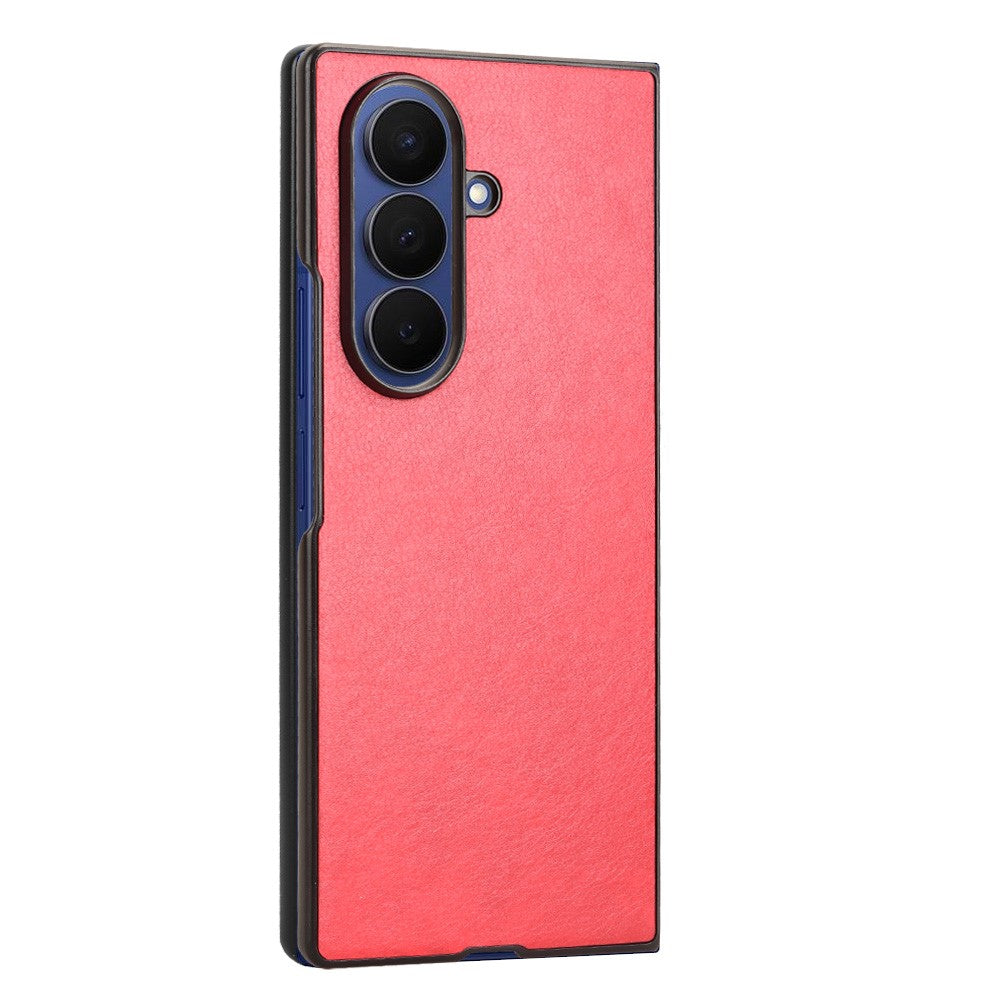 For Samsung Galaxy Z Fold7 5G Case Litchi Texture PU Leather + PC Phone Cover - Red