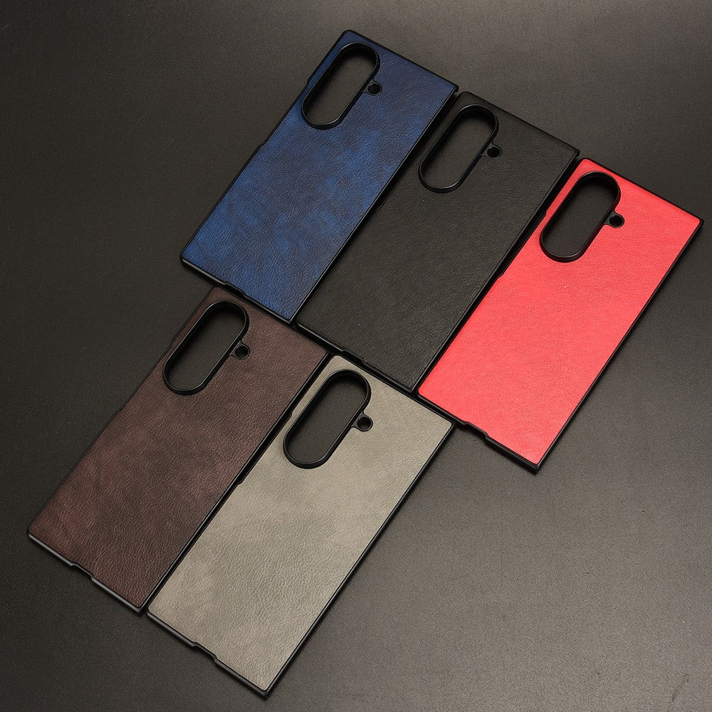For Samsung Galaxy Z Fold7 5G Case Litchi Texture PU Leather + PC Phone Cover - Blue