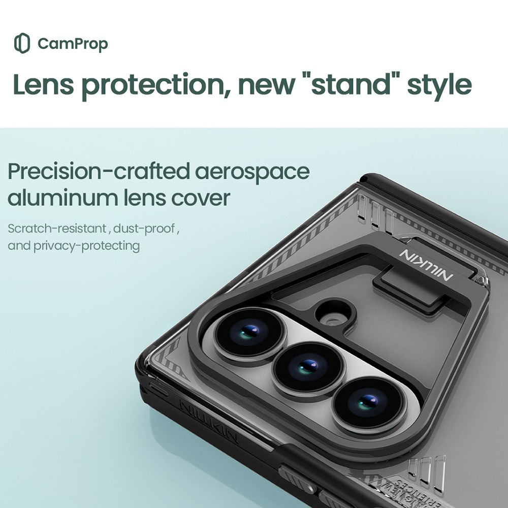 NILLKIN Iceblade CamProp For Samsung Galaxy Z Fold7 5G Case Lens Frame Kickstand PC + TPU Phone Cover