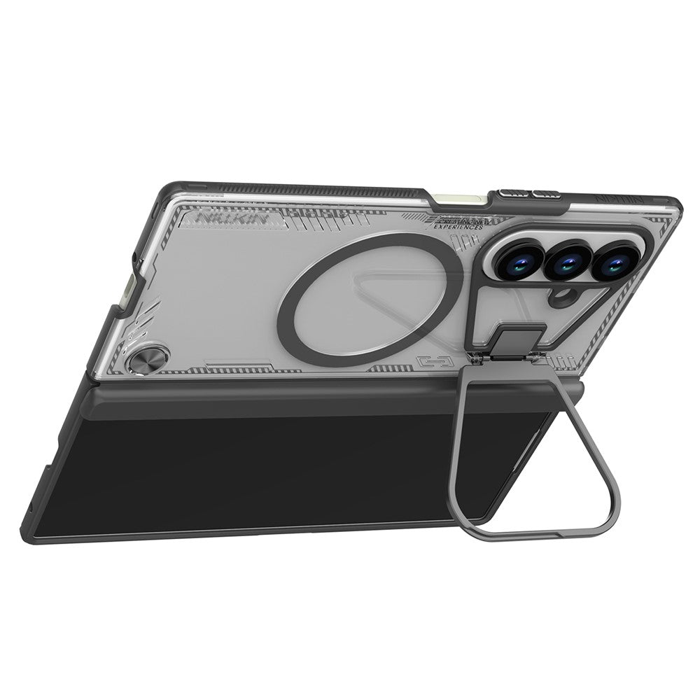 NILLKIN Iceblade CamProp For Samsung Galaxy Z Fold7 5G Case Compatible with MagSafe Lens Frame Kickstand PC + TPU Phone Cover - Black