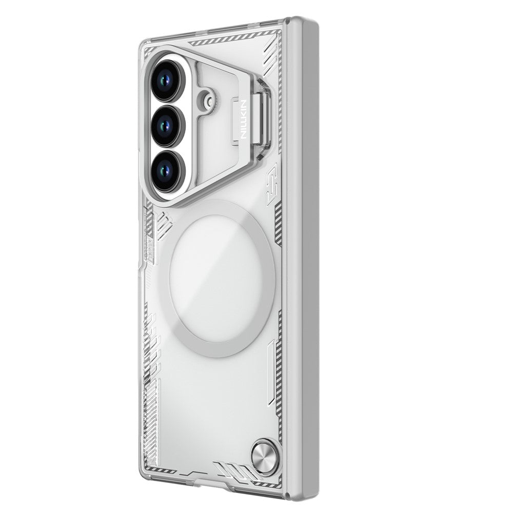 NILLKIN Iceblade CamProp For Samsung Galaxy Z Fold7 5G Case Compatible with MagSafe Lens Frame Kickstand PC + TPU Phone Cover - Transparent