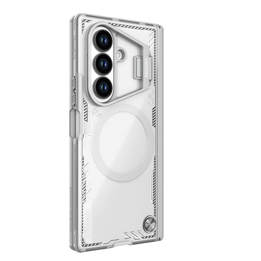 NILLKIN Iceblade CamProp For Samsung Galaxy Z Fold7 5G Case Compatible with MagSafe Lens Frame Kickstand PC + TPU Phone Cover - Transparent