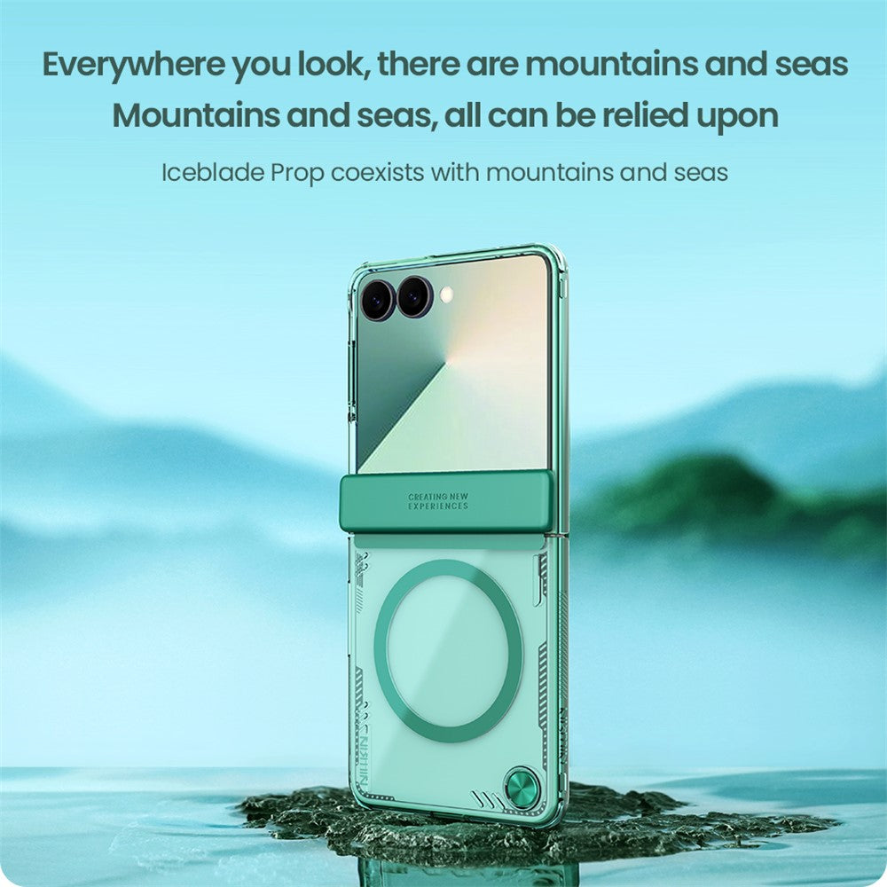 NILLKIN Iceblade For Samsung Galaxy Z Flip7 5G Case Compatible with MagSafe PC + TPU Phone Cover - Gold