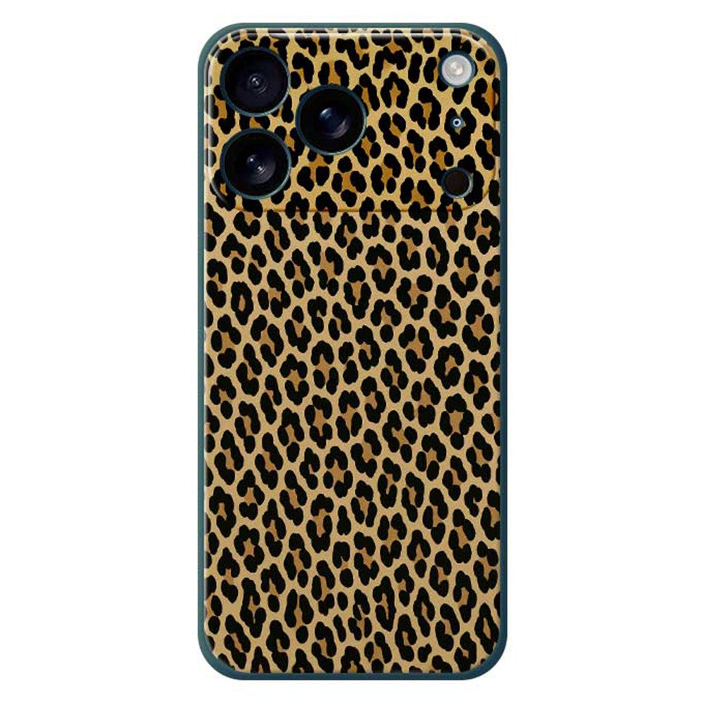 For iPhone 17 Pro Max Case Leopard Print Pattern Printing Straight Edge TPU Phone Back Cover - Green