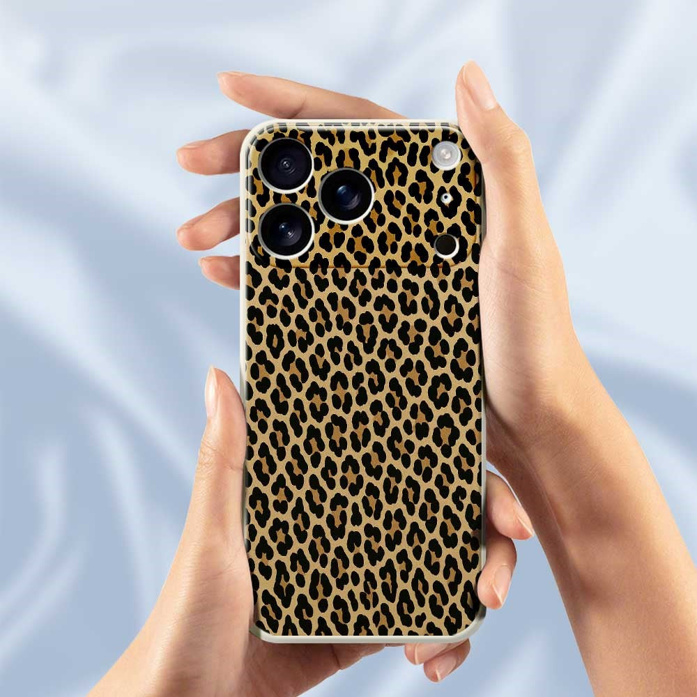 For iPhone 17 Pro Max Case Leopard Print Pattern Printing Straight Edge TPU Phone Back Cover - Purple
