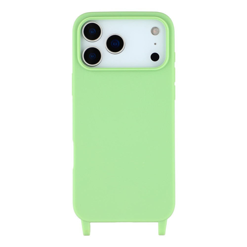 For iPhone 17 Pro Max Case Soft TPU Protective Phone Cover with Lanyard Holes - Green