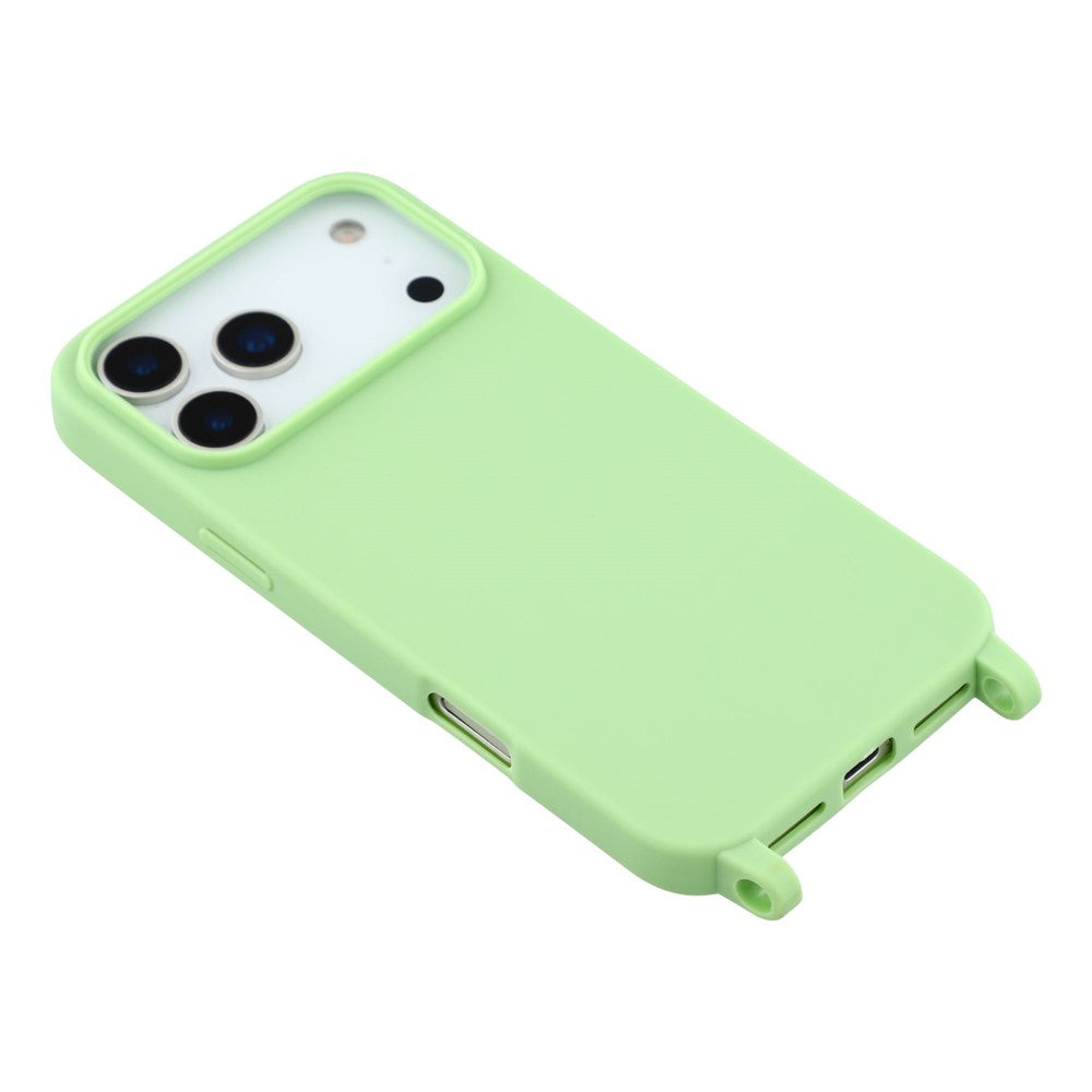 For iPhone 17 Pro Max Case Soft TPU Protective Phone Cover with Lanyard Holes - Green