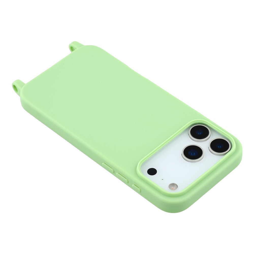 For iPhone 17 Pro Max Case Soft TPU Protective Phone Cover with Lanyard Holes - Green
