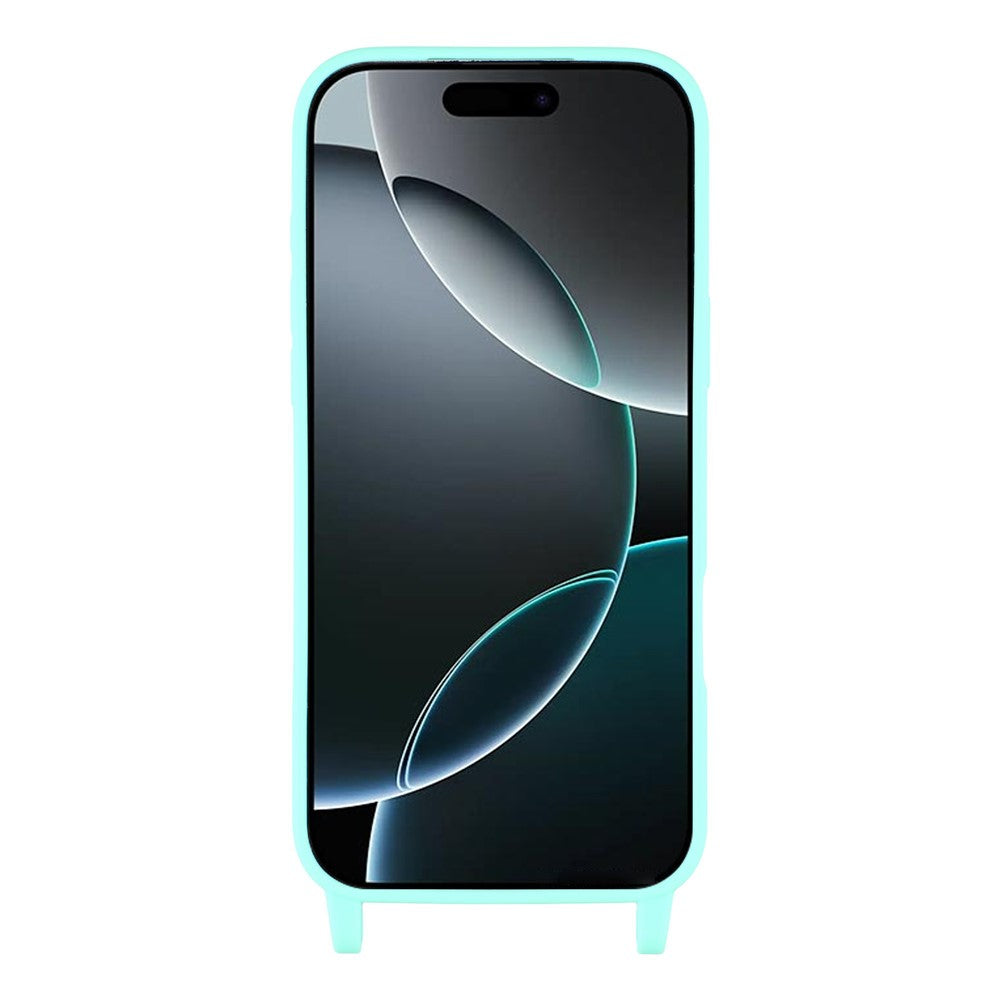 For iPhone 17 Pro Max Case Soft TPU Protective Phone Cover with Lanyard Holes - Mint Green