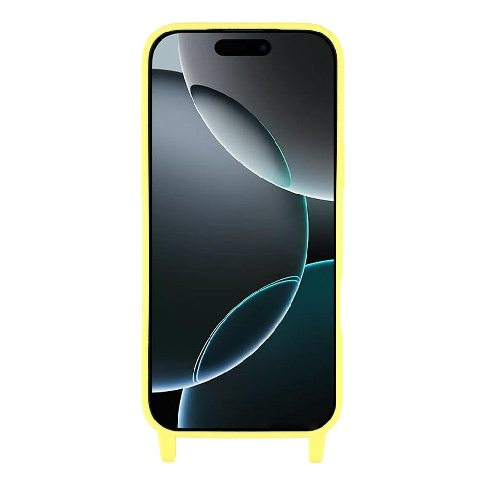 For iPhone 17 Pro Max Case Soft TPU Protective Phone Cover with Lanyard Holes - Yellow